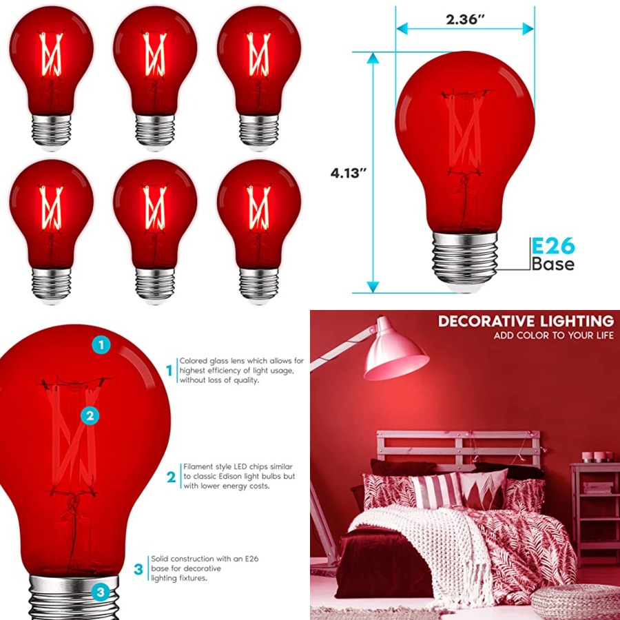 Lighting Decoration Outdoor - A19 Edison LED Light Bulbs, 4.5W