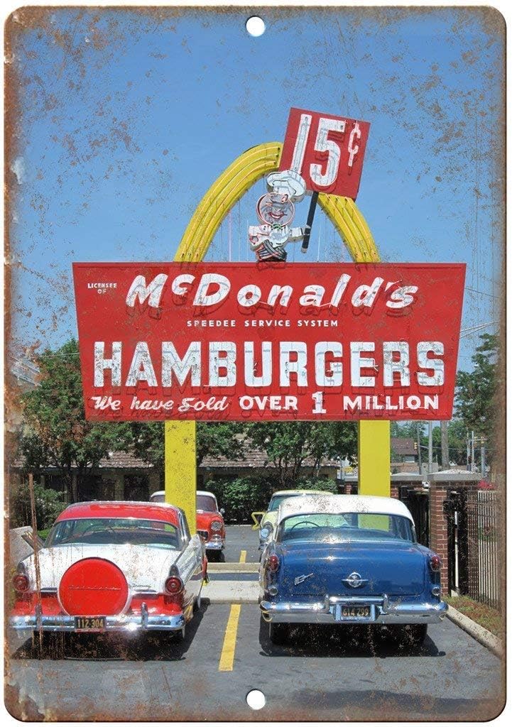 Kitchen Decor Lighting - Metal Sign - McDonalds Hamburger Neon