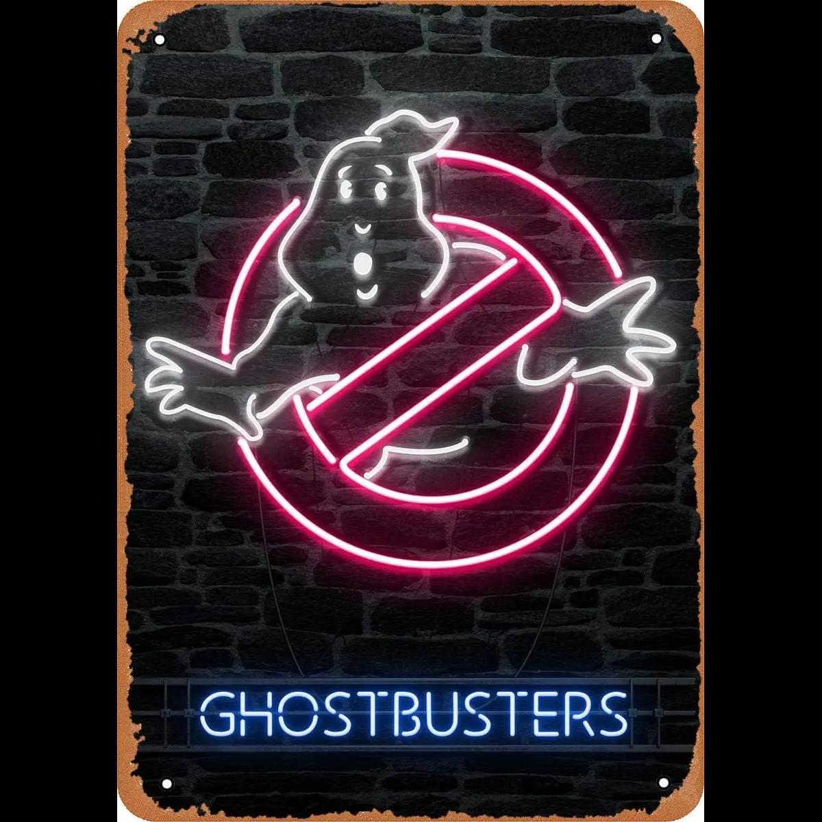 Lighting Home Decor Ideas - Ghostbusters Neon Lights Vintage Metal Tin