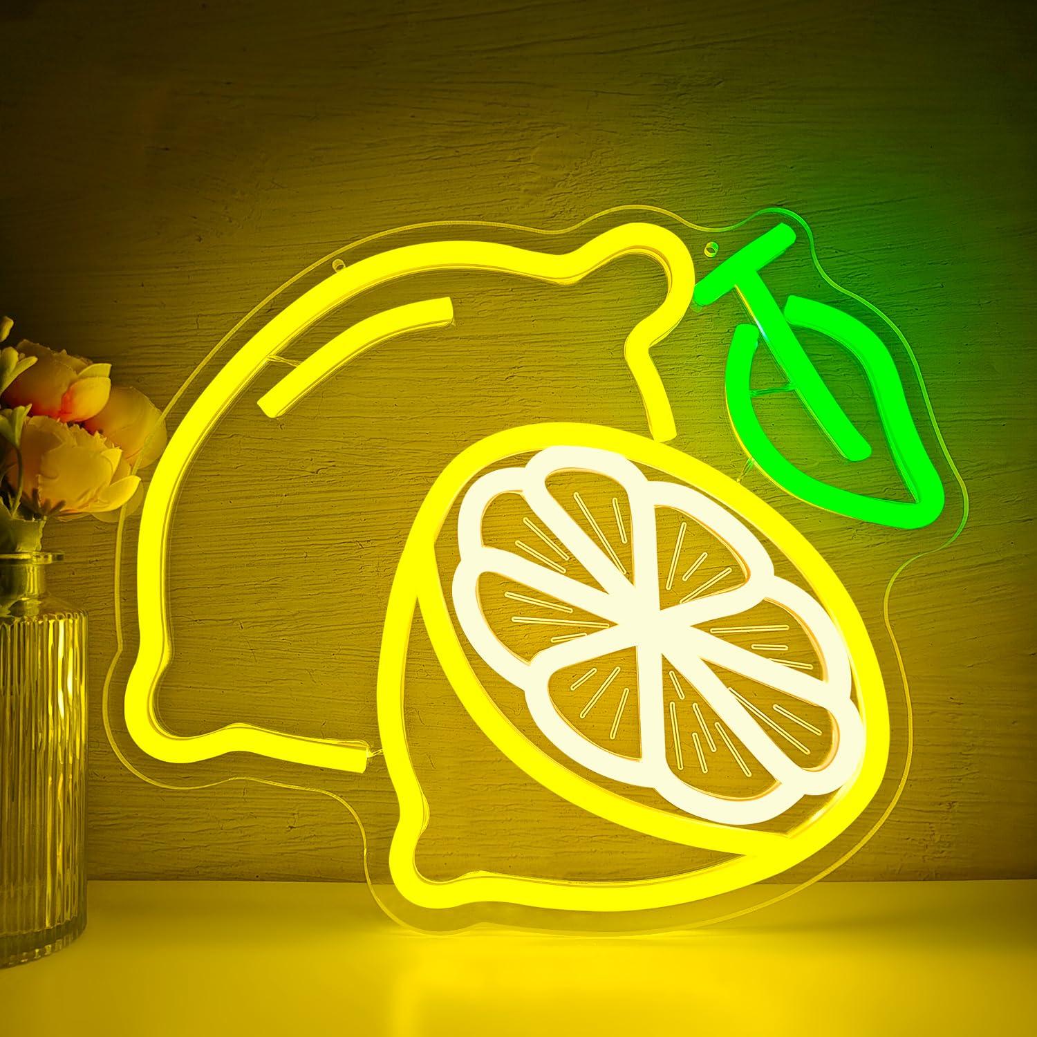 Kitchen Decor Lighting - Lemon Neon Sign Dimmable LED Light