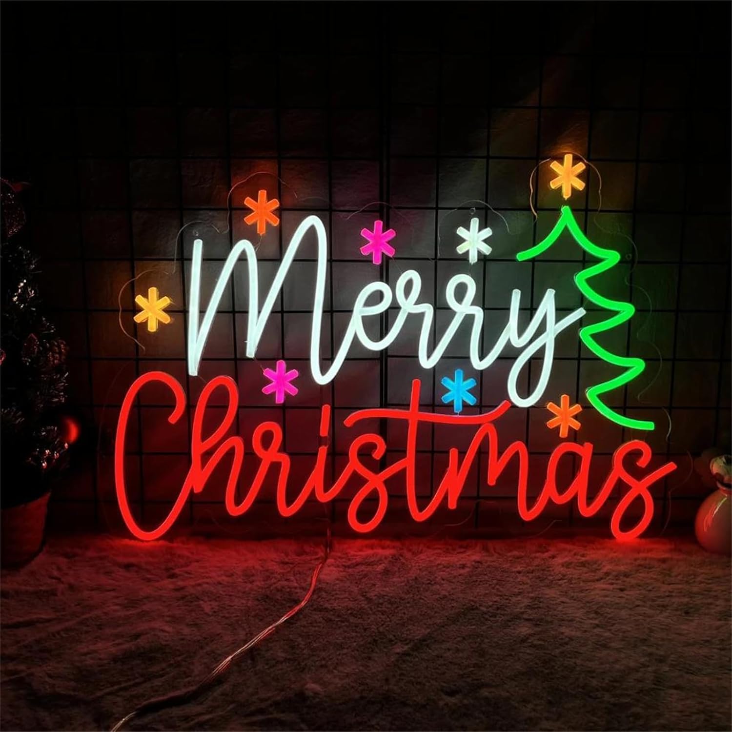 Merry Christmas Neon Sign with - Lighting Home Decor Ideas 评论和价格