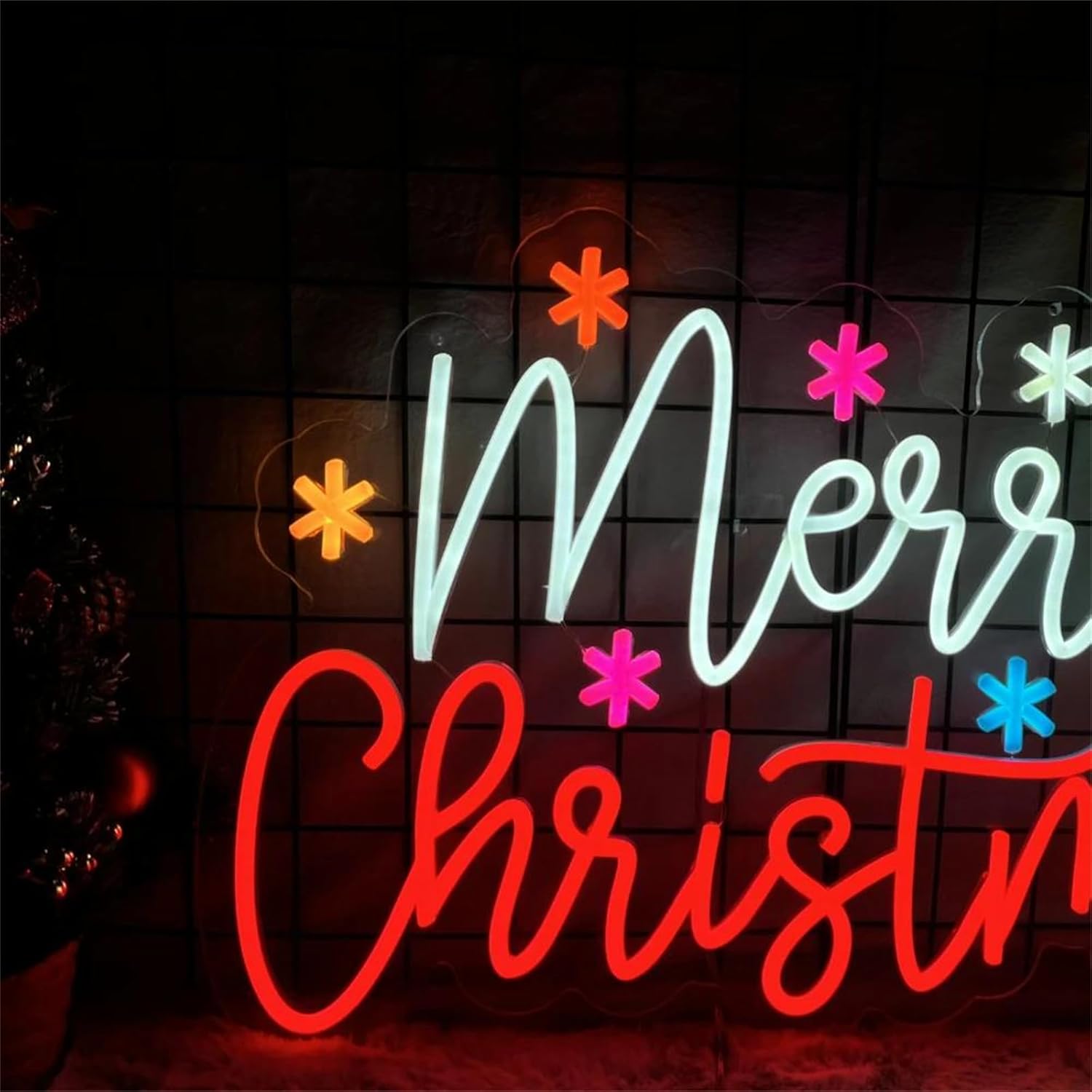 Merry Christmas Neon Sign with - Lighting Home Decor Ideas 评论和价格