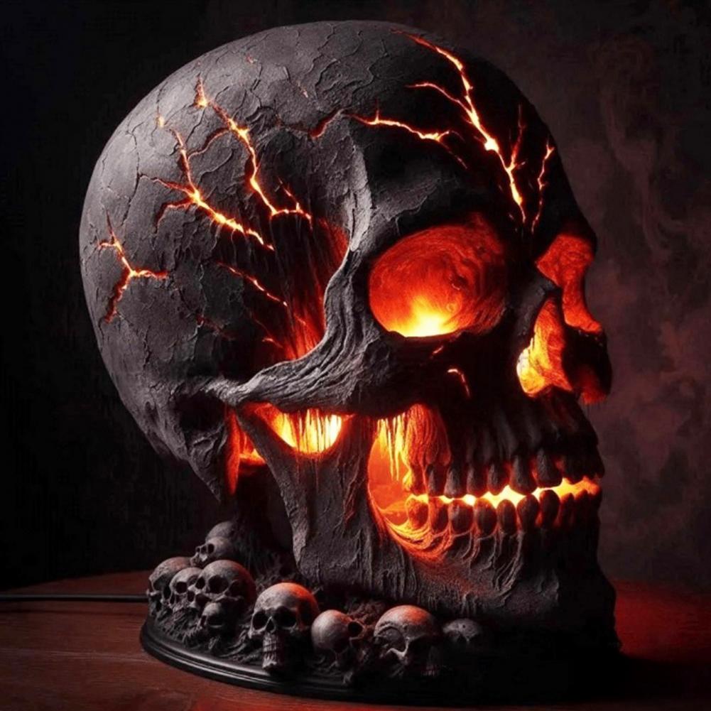 Halloween Lava Stone Skull Lam - Unique Lighting Decor 评论和价格