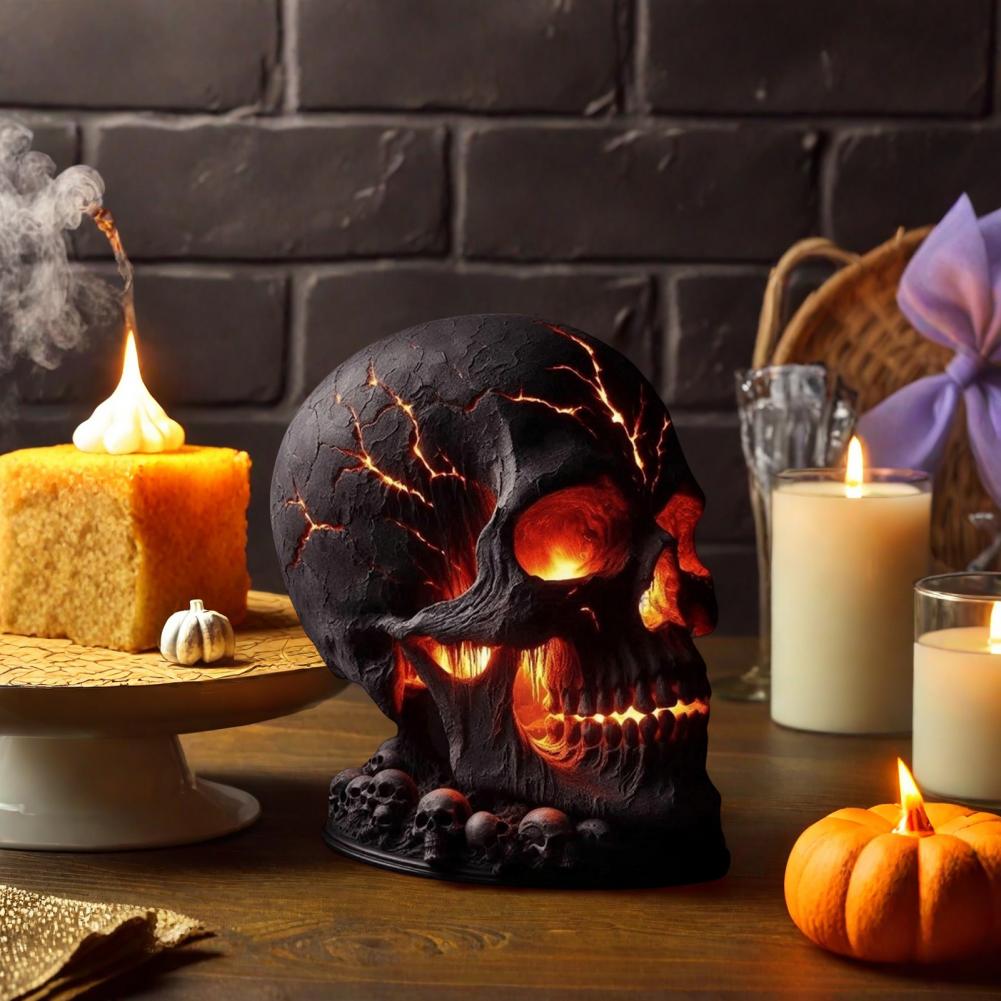 Halloween Lava Stone Skull Lam - Unique Lighting Decor 评论和价格