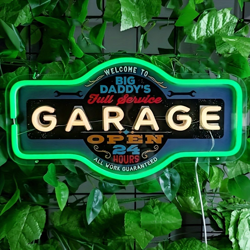 Retro Garage LED Neon Sign UV  - Garage Lighting Decor 评论和价格