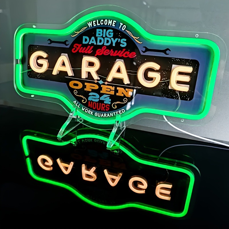 Retro Garage LED Neon Sign UV  - Garage Lighting Decor 评论和价格