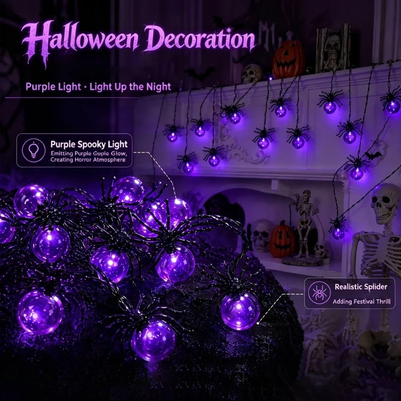 Battery Powered Spider LED Str - Lighting Decoration Outdoor 评论和价格
