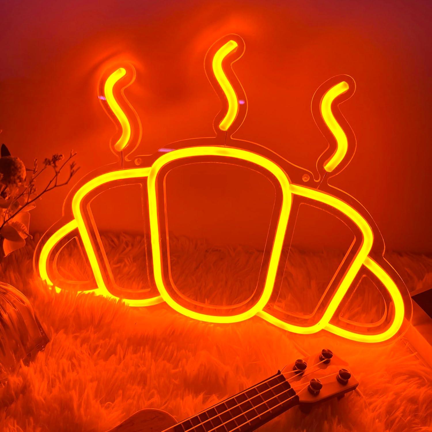 Croissant Neon Sign USB Powere - Kitchen Decor Lighting 评论和价格