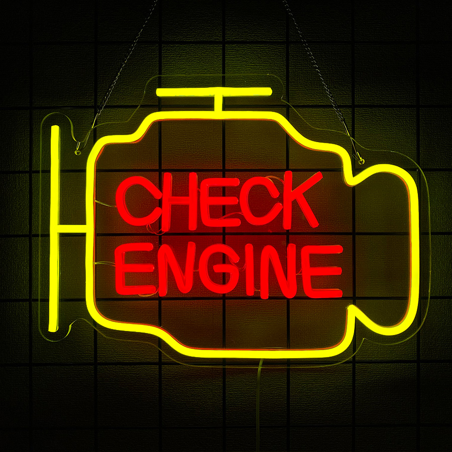 Check Engine Neon Sign For Wal - Garage Lighting Decor 评论和价格