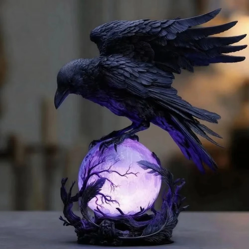 Creative Gothic Raven LED Lamp - Unique Lighting Decor 评论和价格