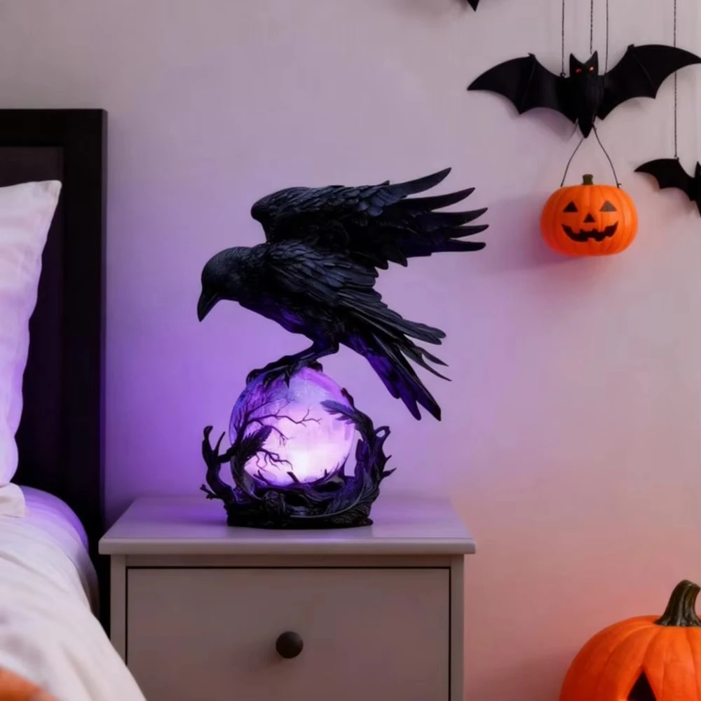 Creative Gothic Raven LED Lamp - Unique Lighting Decor 评论和价格