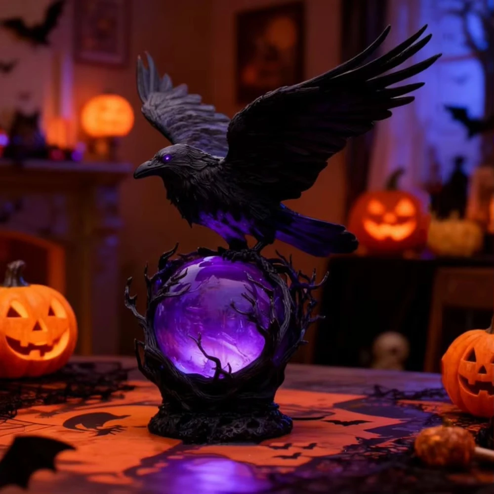 Creative Gothic Raven LED Lamp - Unique Lighting Decor 评论和价格