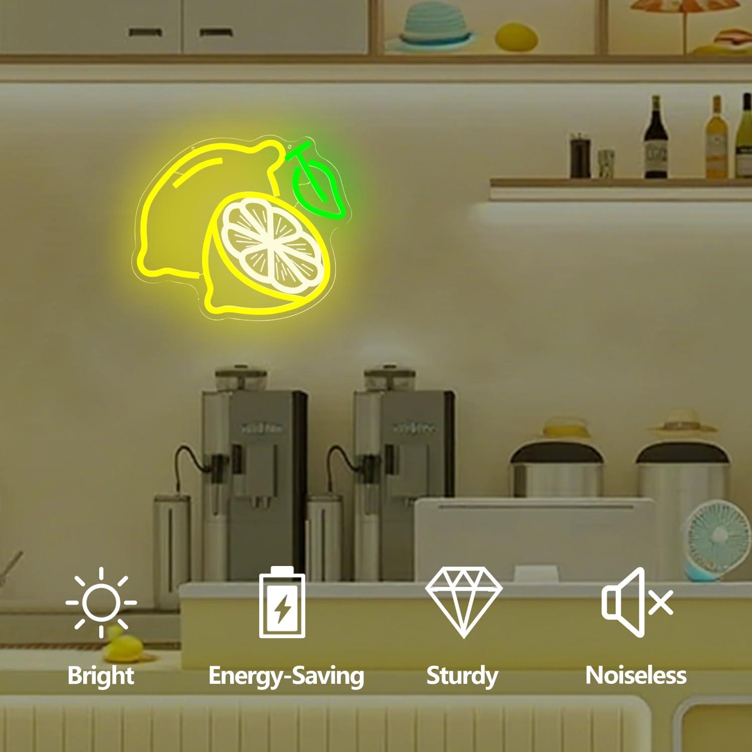 Lemon Neon Sign Dimmable LED L - Kitchen Decor Lighting 评论和价格