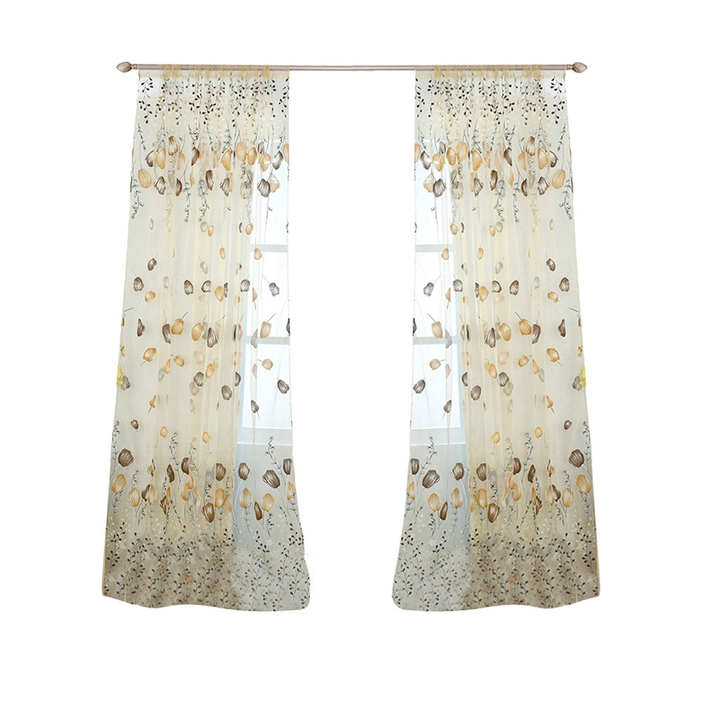 100x200cm Tulip Voile Curtains - Kitchen Decor Lighting 评论和价格