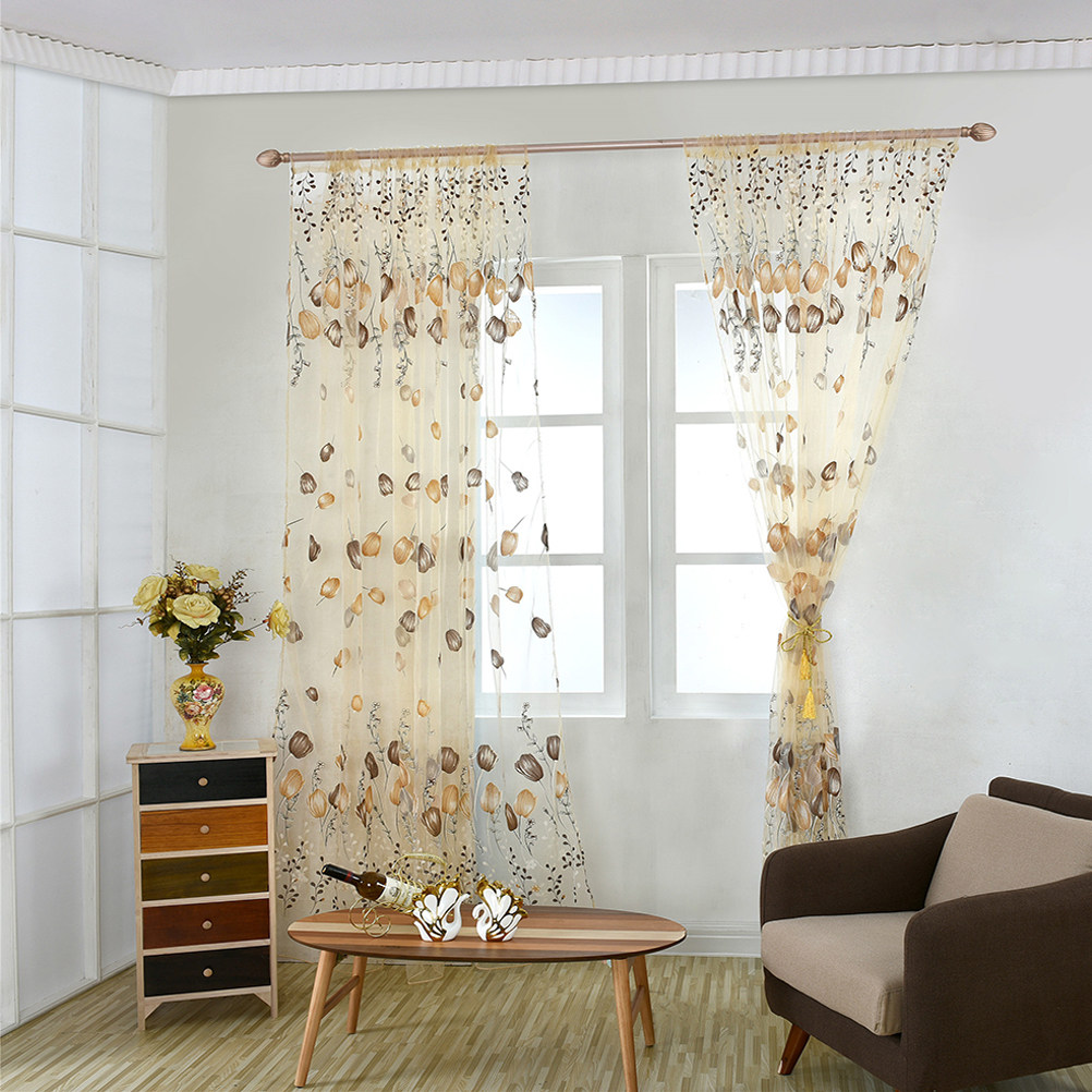 100x200cm Tulip Voile Curtains - Kitchen Decor Lighting 评论和价格