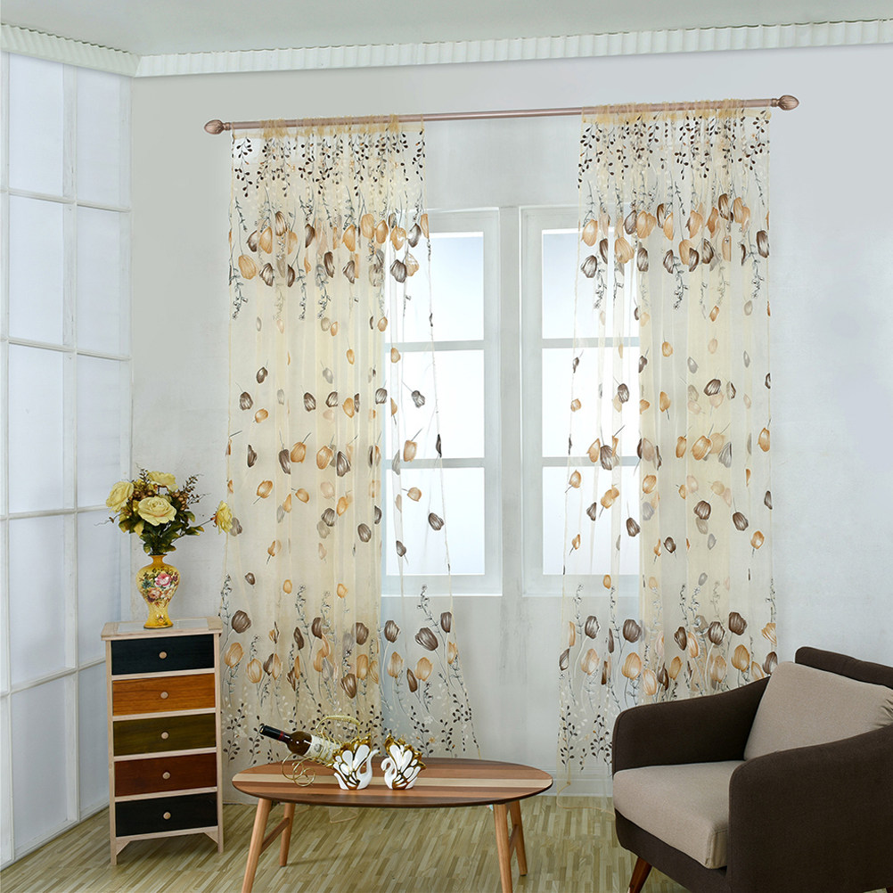 100x200cm Tulip Voile Curtains - Kitchen Decor Lighting 评论和价格