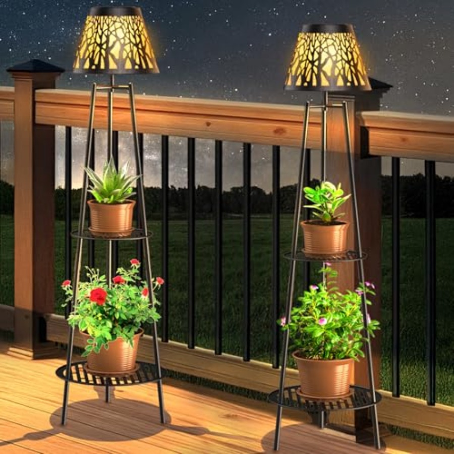 2 Pack Outdoor Solar Floor Lam - Lighting Decoration Outdoor 评论和价格