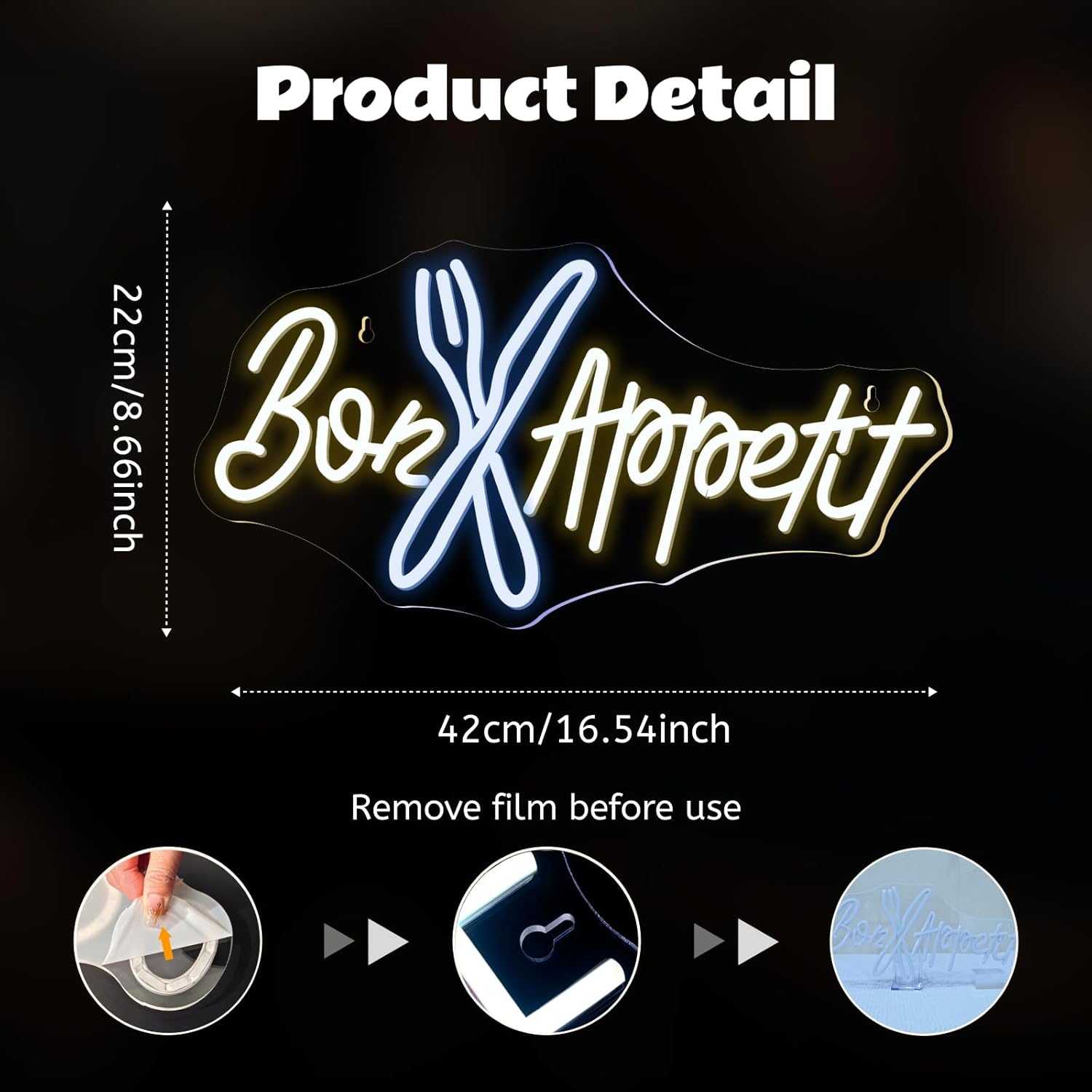 Bon Appétit Neon Sign Good App - Lighting Home Decor Ideas 评论和价格