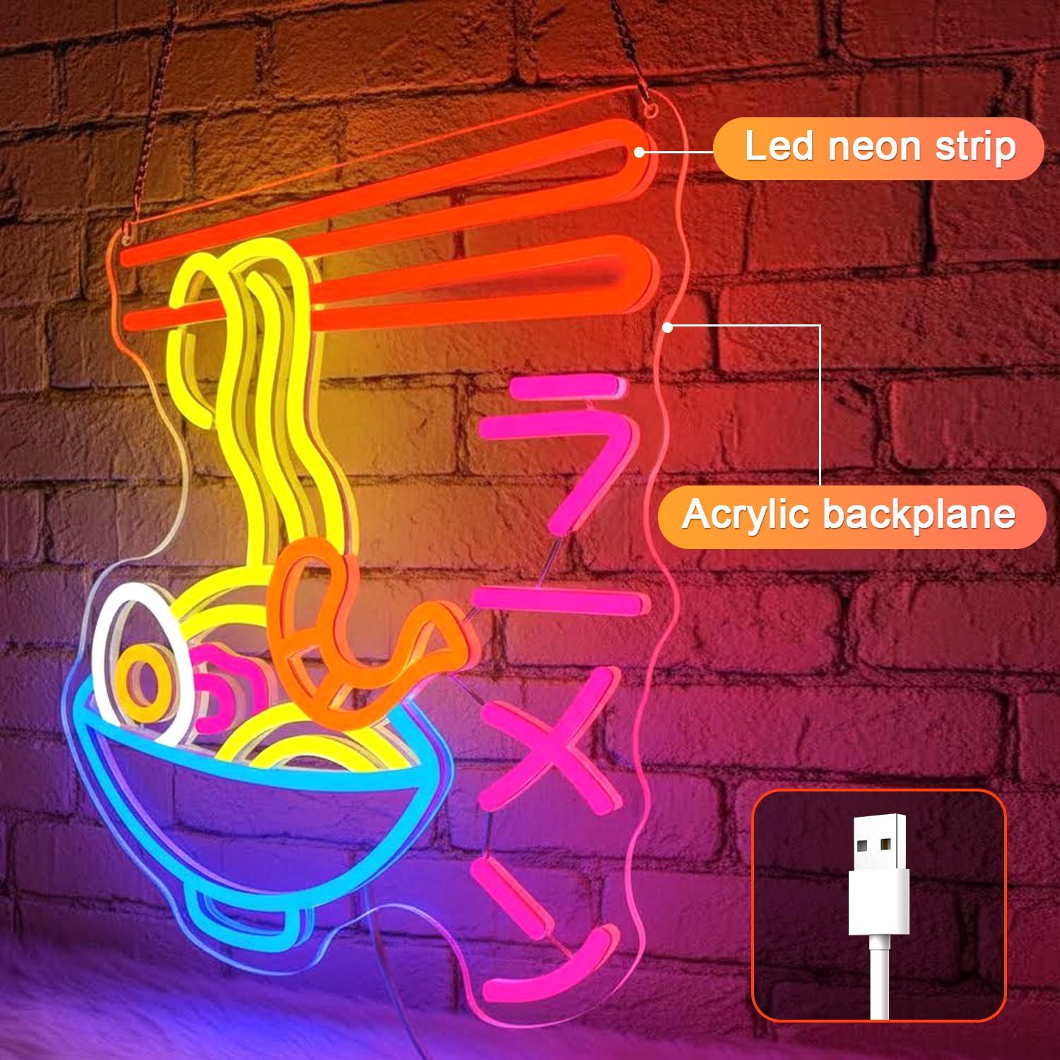 Ramen Neon Sign Japanese Noodl - Kitchen Decor Lighting 评论和价格