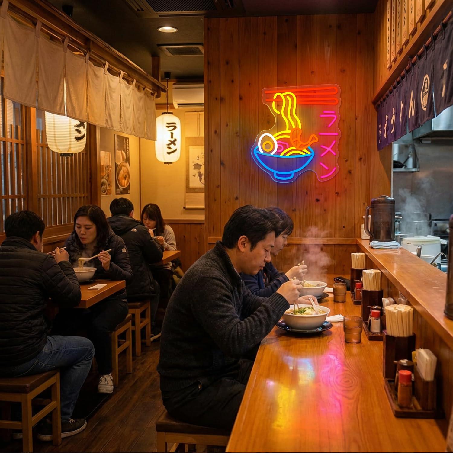 Ramen Neon Sign Japanese Noodl - Kitchen Decor Lighting 评论和价格